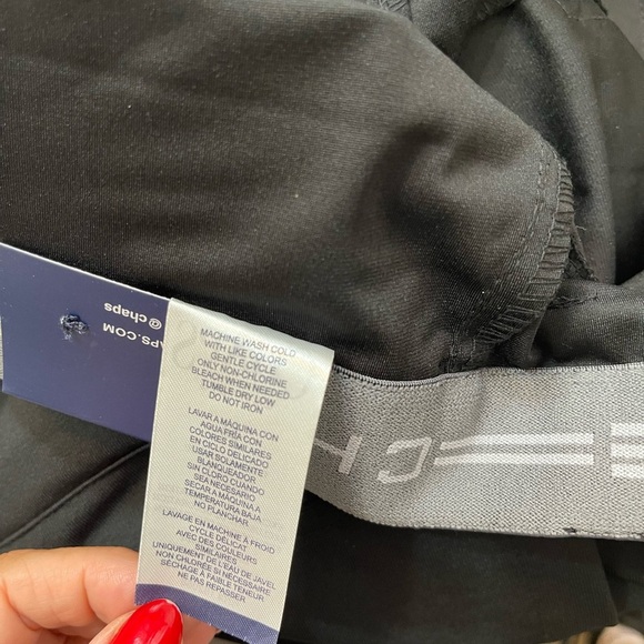 New Chaps Mens 38/32 Solid black dress pants pockets zip Semi Formal Stretch Big - Picture 11 of 11